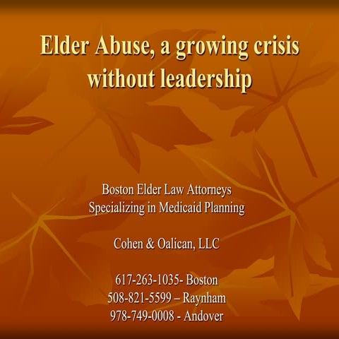 Elder Abuse, a growing crisis