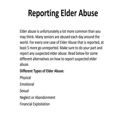 Elder abuse hotline