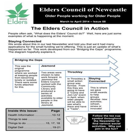 Elder City Council of Newcastle Newsletter March-April 2014