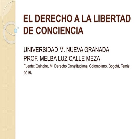 El derecho a la libertad de conciencia | PPTX