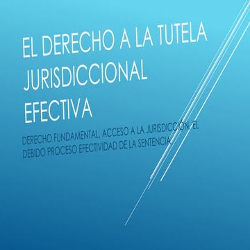 El derecho a la tutela jurisdiccional efectiva