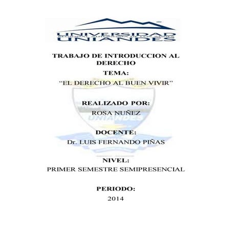 El derecho al buen vivir trabajo de rosy (1)