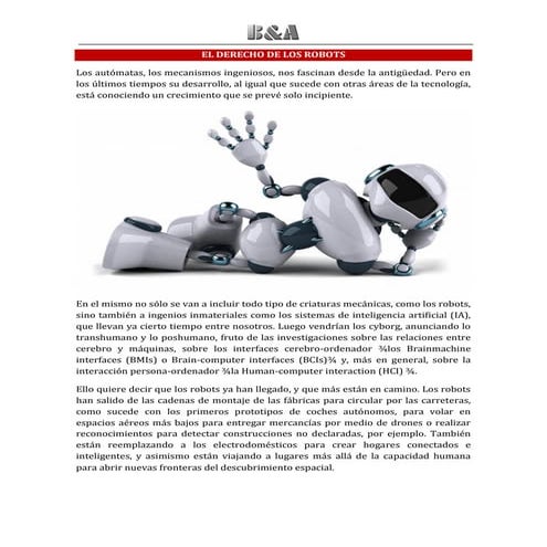 El derecho de los robots