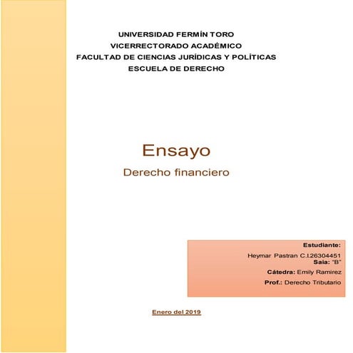 El derecho financiero en veneuela