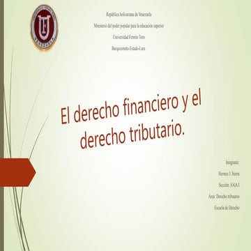 El derecho financiero y el derecho tributario