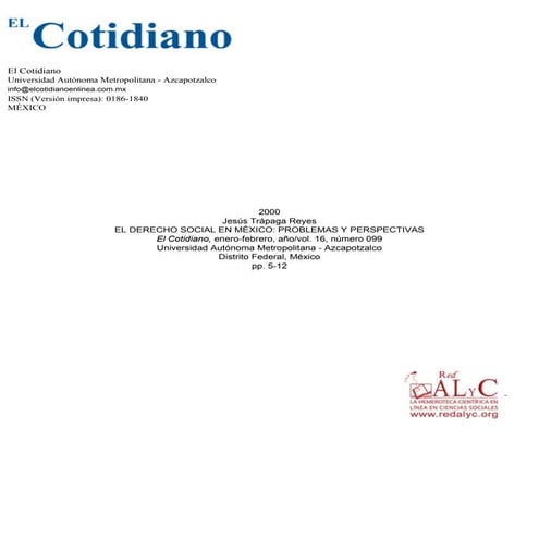 El derecho social en méxico. problemas y perspectivas