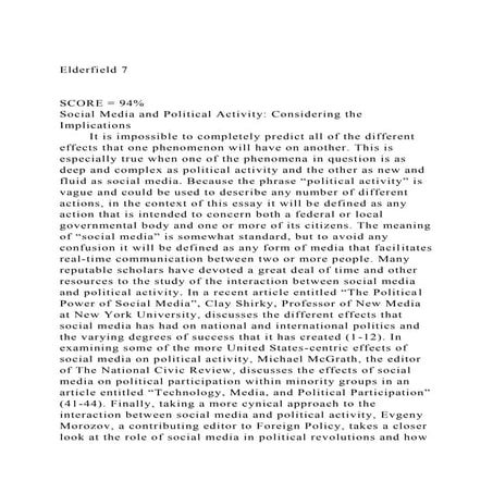 Social Media and PoliticsLearning objectivesLearning objec.docx