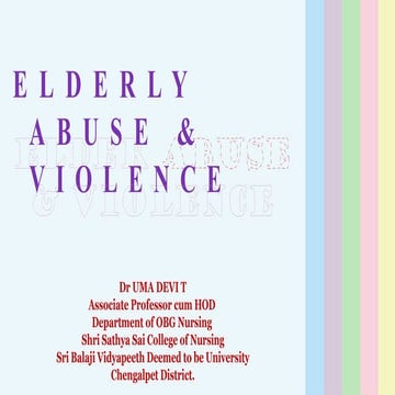 Understanding and Preventing Elder Abuse