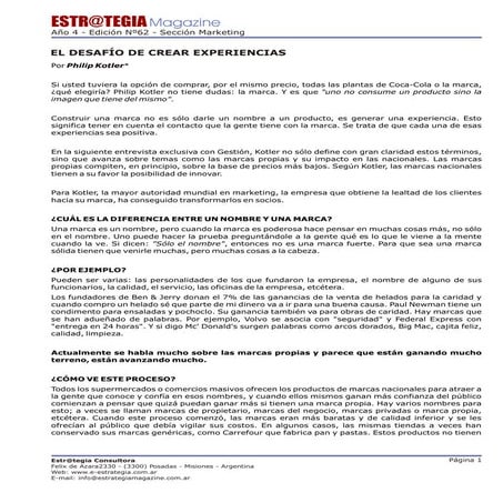 El Desafio De Crear Experiencias