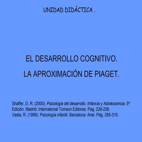 El Desarrollo Cognitivo. La Aproximacion De Piaget