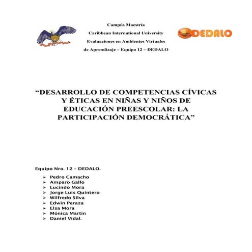 El desarrollo de competencias cívicas y éticas en niñas y niños de educación ...