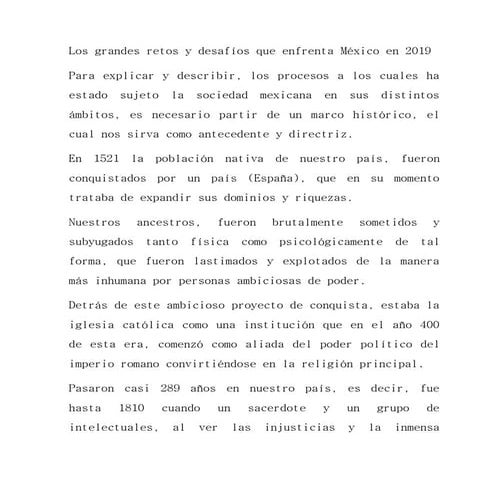El desarrollo social y politico mexico 1521 a 2018