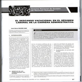 El descanso vacacional en el régime...