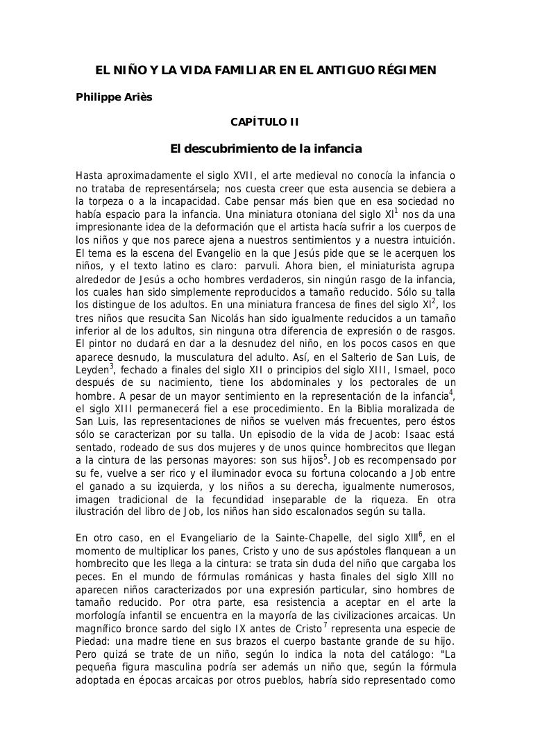El descubrimiento de la infancia philippe aries