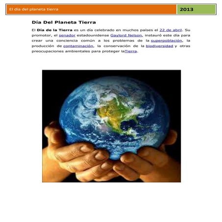 El dia del planeta tierra