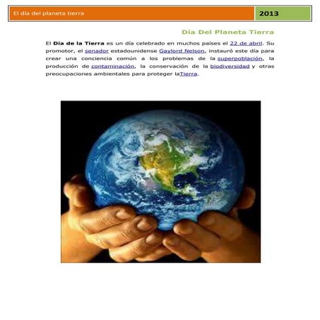 El dia del planeta tierra
