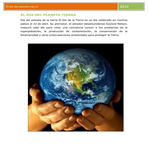 El dia del planeta tierra