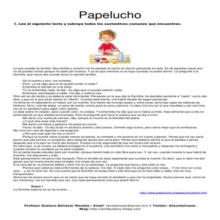 Ejercicios artículos determinados e indeterminados - El diario de papelucho 