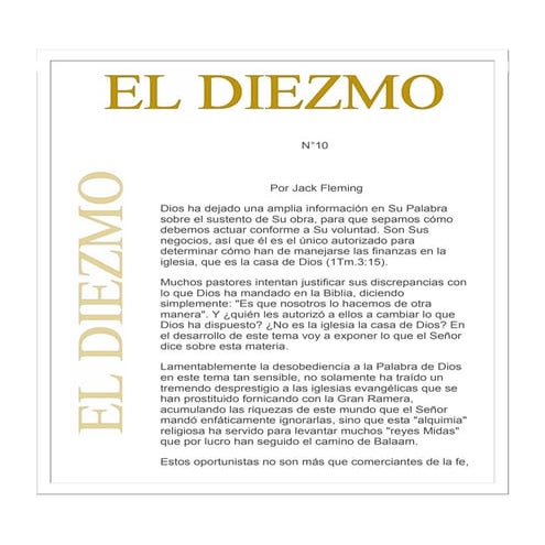 La verdad biblica sobre el diezmo | PDF