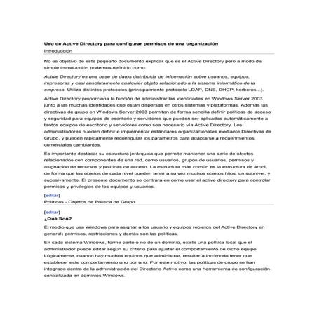 El Directorio Activo (Manual de inicio)