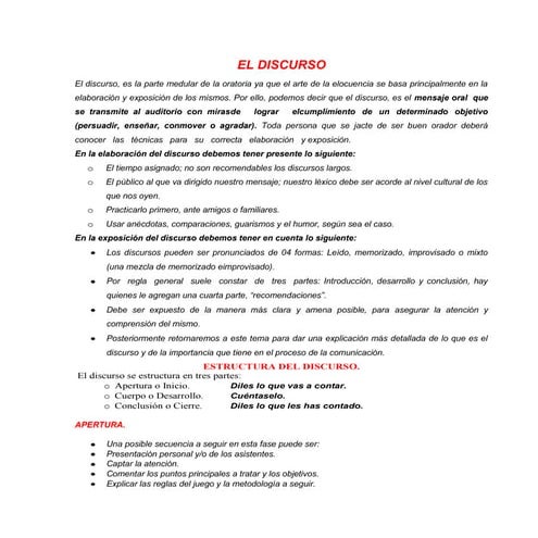 El discurso