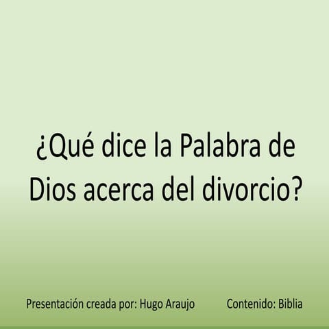 El divorcio.  Hugo Araujo