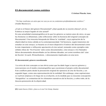 El documental como estética
