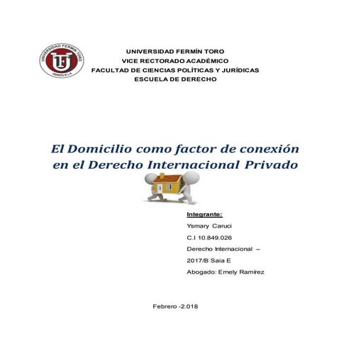  El Domicilio como factor de conexión en el Derecho Internacional Privado