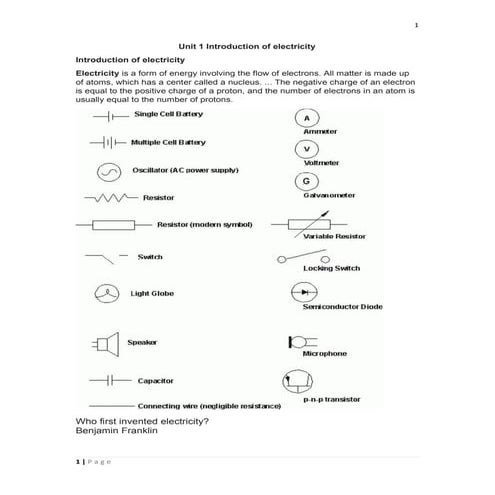 Brief information of Electricity and wiring 