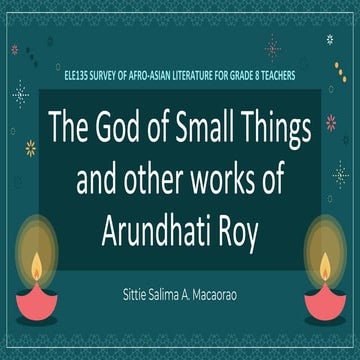 ELE135 - Arundhati Roy, The God of Small Things