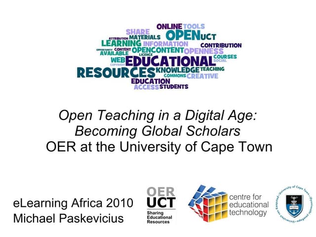 Institutionalizing OER at the University of Cape Town
