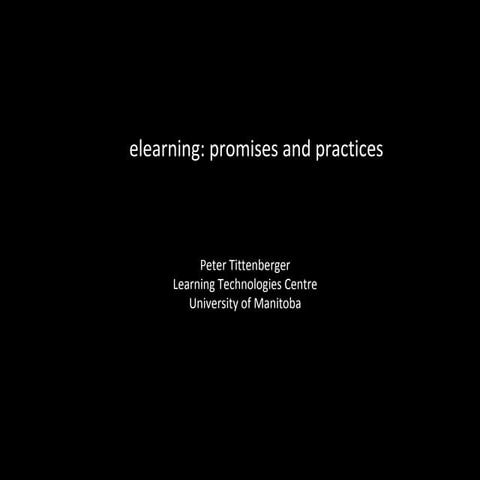 E-Learning Prácticas y Promesas