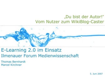 E-Learning 2.0 im Einsatz