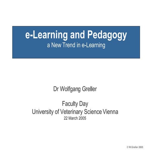 E-Learning and Pedagogy (2005)