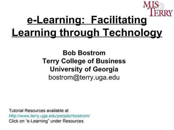 e-Learning: Facilitating Learning through Technology