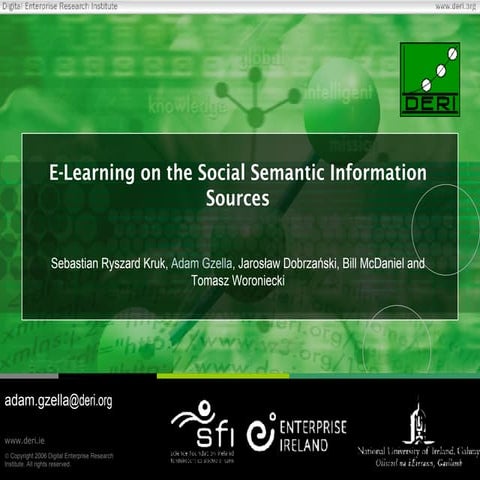 E-Learning on Social Semantic Information Sources