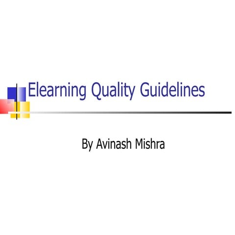 eLearning quality guidelines