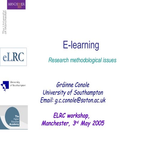 E-learning research methodological issues
