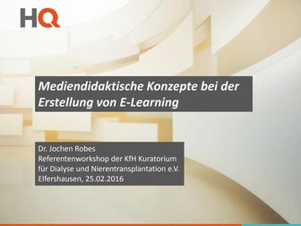 Mediendidaktische Konzepte bei der Erstellung von E-Learning