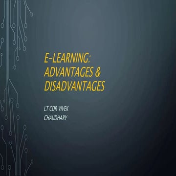 E-learning advantages and disadvantages
