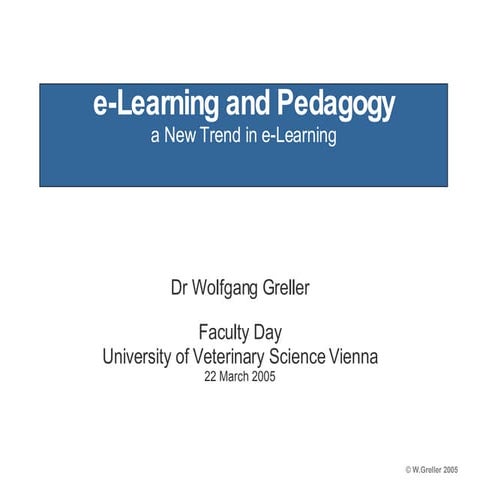 Elearning And Pedagogy