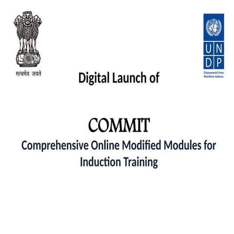 Comprehensive online modified modules for  induction training