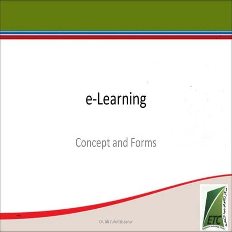 E learning concepts and forms