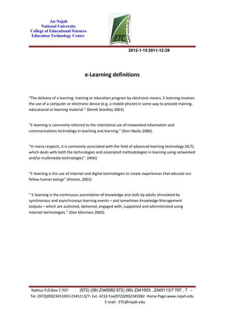 E learning pwr point | PPTX
