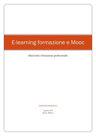 Elearning formazione mooc