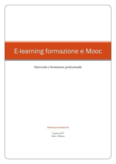 Elearning formazione mooc