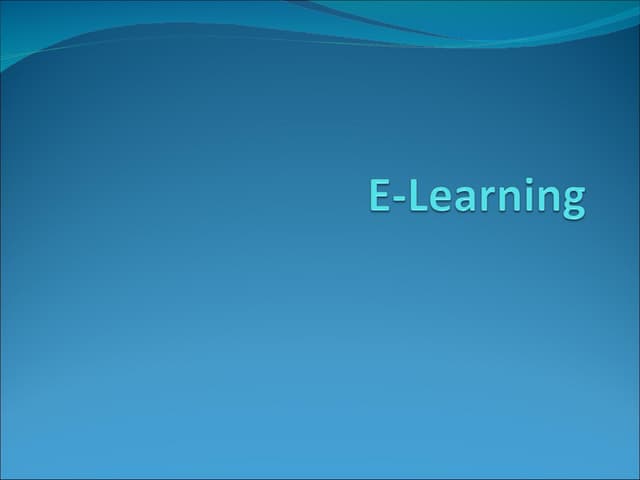 E learning for presentation ict class