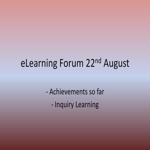 E learning forum 22nd august