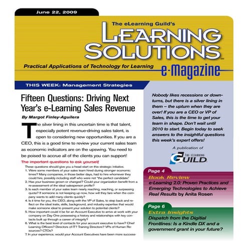 E Learning Guild E Magazine Article | PDF