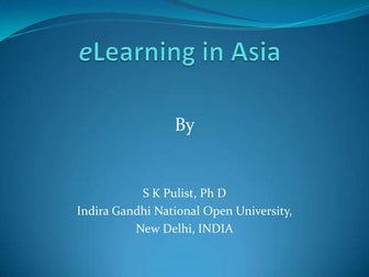 E-learning in Commonwealth Asian Countries 47 slides ppt